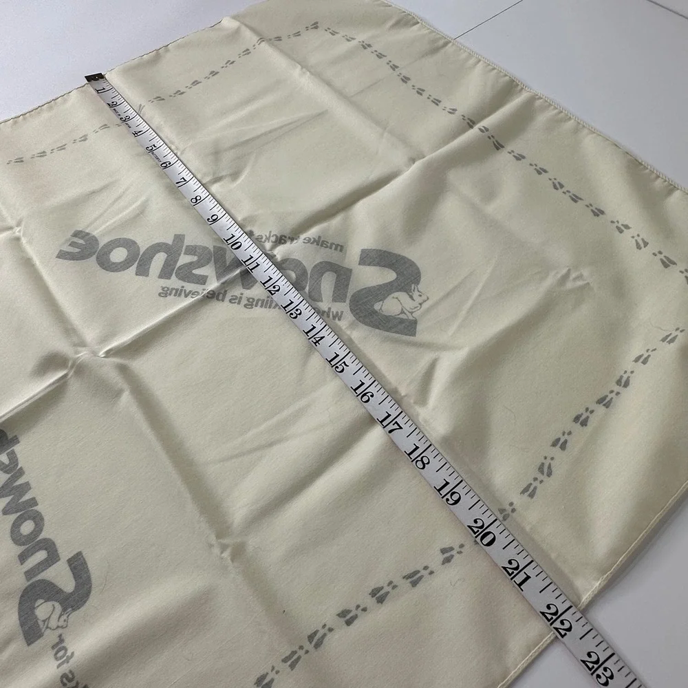Vtg 1978 Snowshoe Mountain Ski Resort Bandana Scarf Cream Make Tracks Graphic